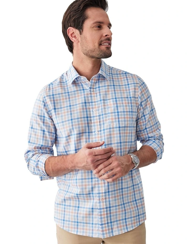 Easy Care Long Sleeve Shirt in Multi Check image 3