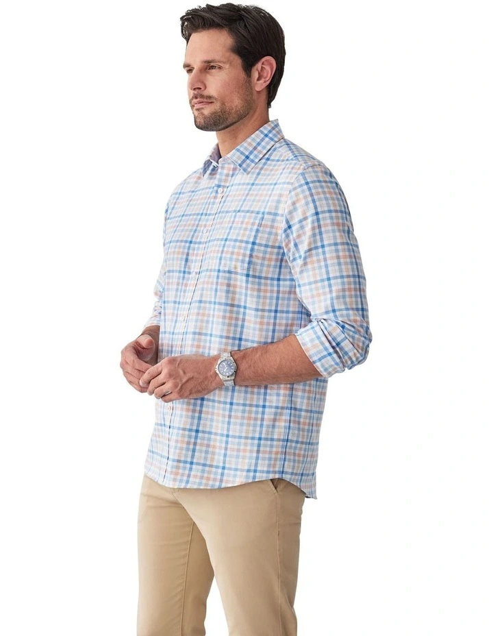 Easy Care Long Sleeve Shirt in Multi Check image 4