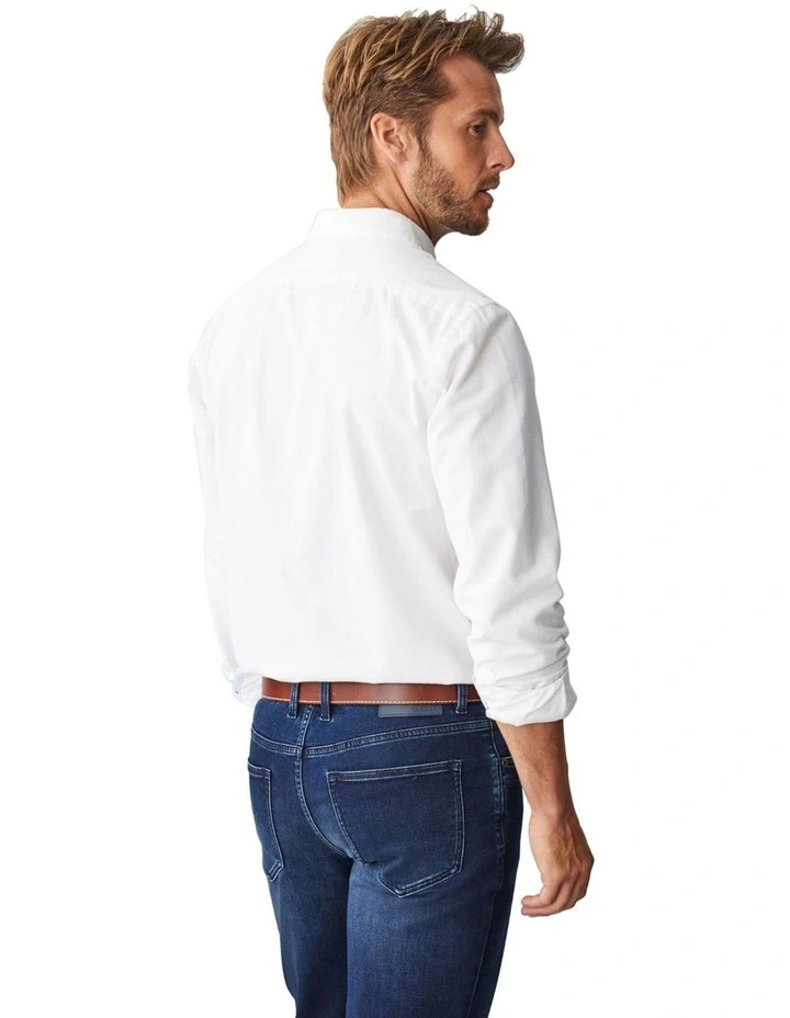 Plain Casual Oxford Shirt in White image 2