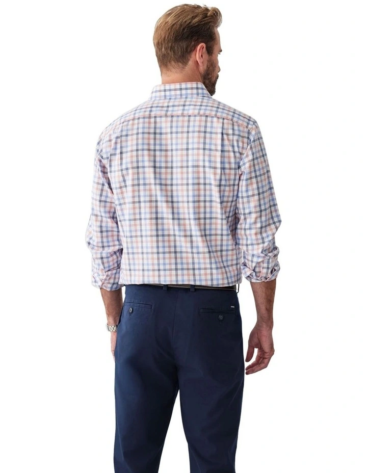 Non-Iron Dobby Twill Check Long Sleeve Shirt in Multi Check image 2