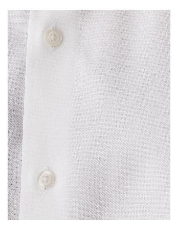Non-Iron Dobby Plain Long Sleeve Shirt in White image 5