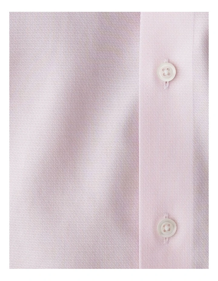 Non-Iron Dobby Plain Long Sleeve Shirt in Pale Pink image 5