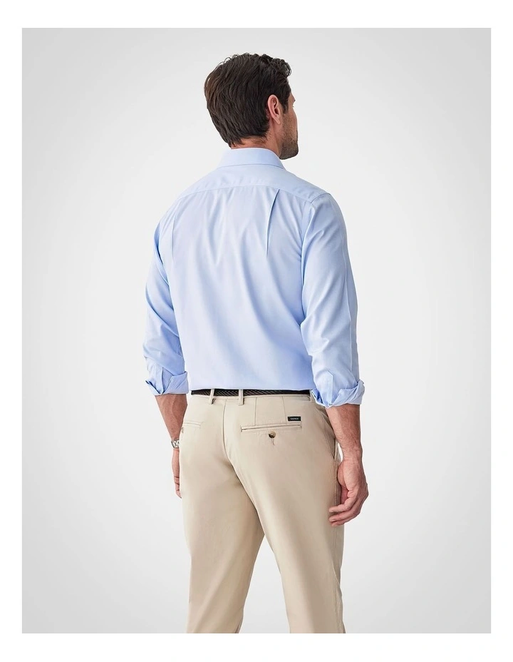 Non-Iron Dobby Plain Long Sleeve Shirt in Sky Blue image 2