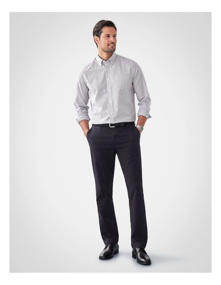 Easy Care Twill Stripe Long Sleeve Shirt in Multi image 5