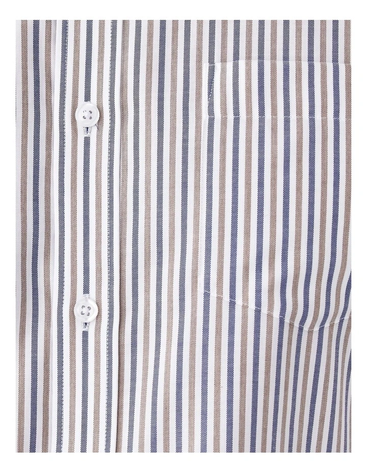Easy Care Twill Stripe Long Sleeve Shirt in Multi image 6