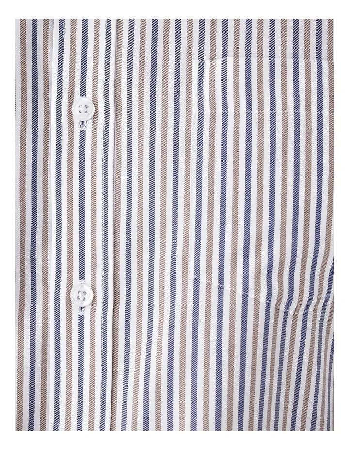 Easy Care Twill Stripe Long Sleeve Shirt in Multi image 6
