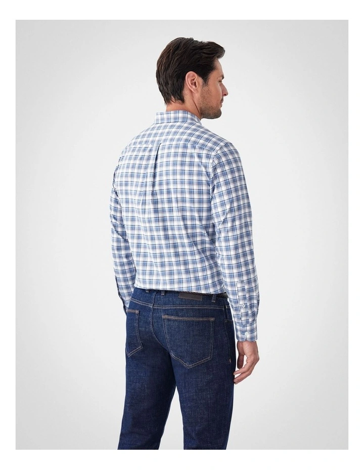 Easy Care Twill Check Long Sleeve Shirt in Multi Check image 2