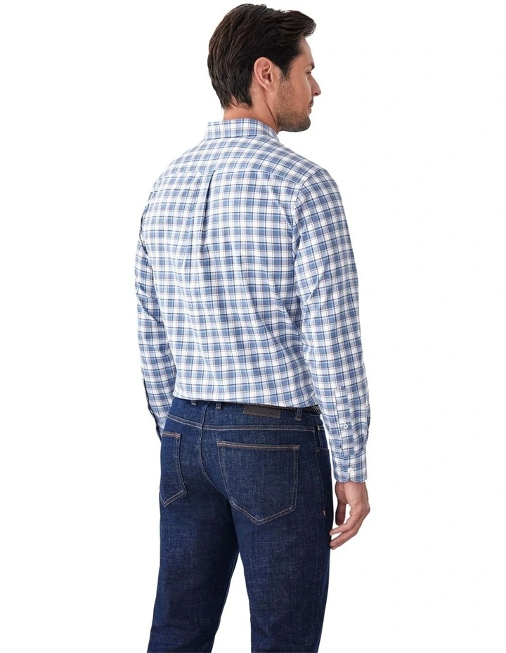 Easy Care Twill Check Long Sleeve Shirt in Multi Check image 2
