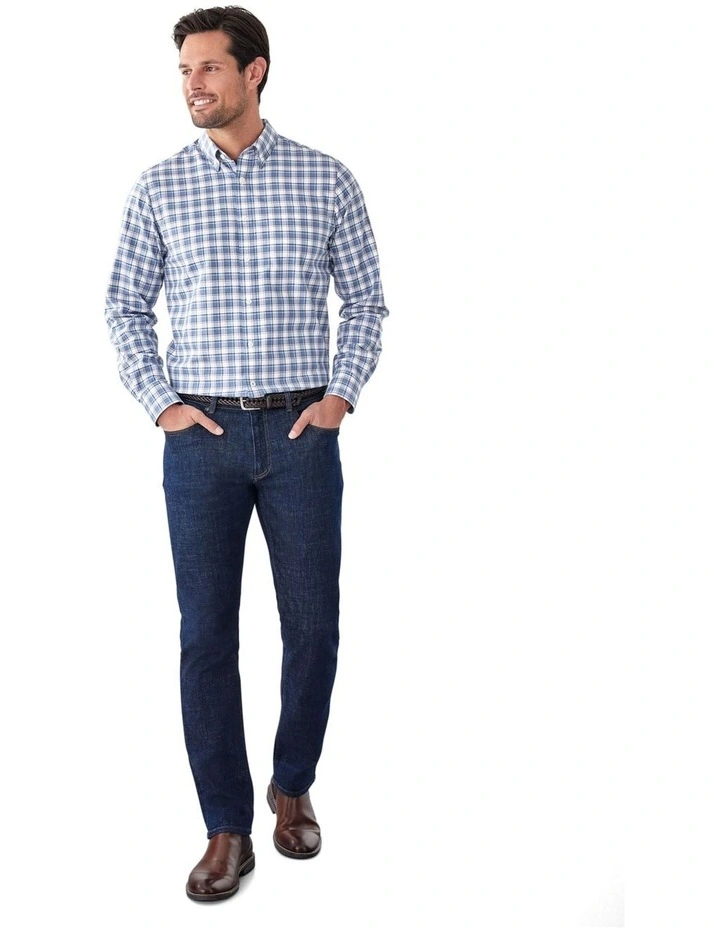 Easy Care Twill Check Long Sleeve Shirt in Multi Check image 5