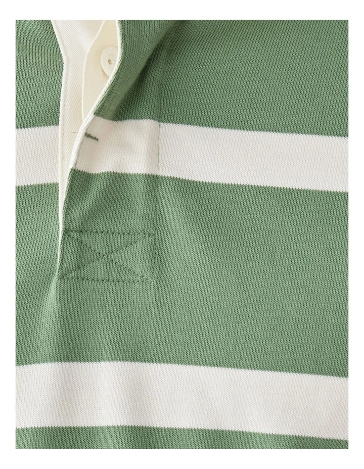 Striped Rugby Jumper in Sage image 6
