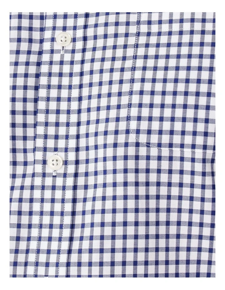Easy Care Check Long Sleeve Shirt in Navy image 6