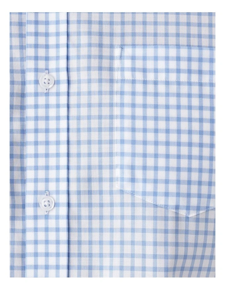 Easy Care Check Long Sleeve Shirt in Sky Blue image 6