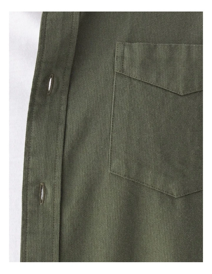 Casual Bedford Long Sleeve Shirt Khaki image 6