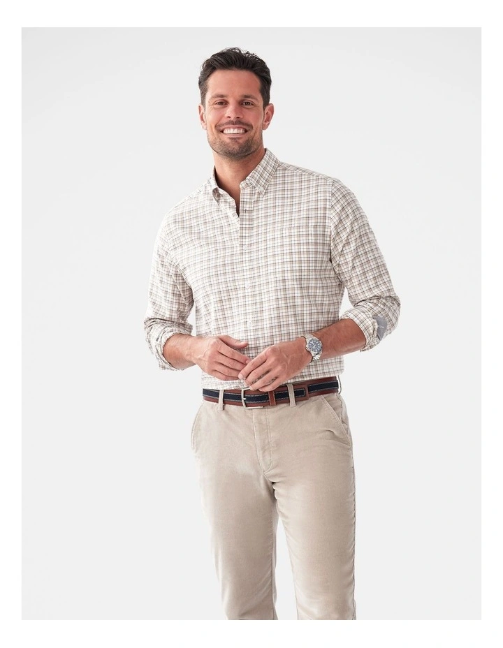 Easy Care Oxford Check Long Sleeve Shirt in Multi Check image 1