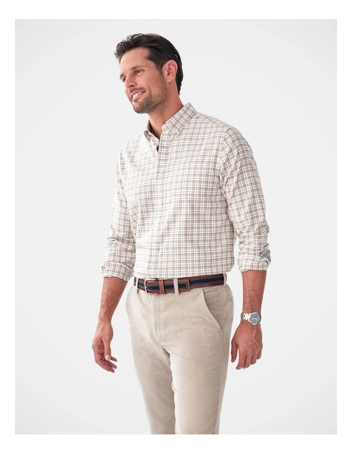 Easy Care Oxford Check Long Sleeve Shirt in Multi Check image 4