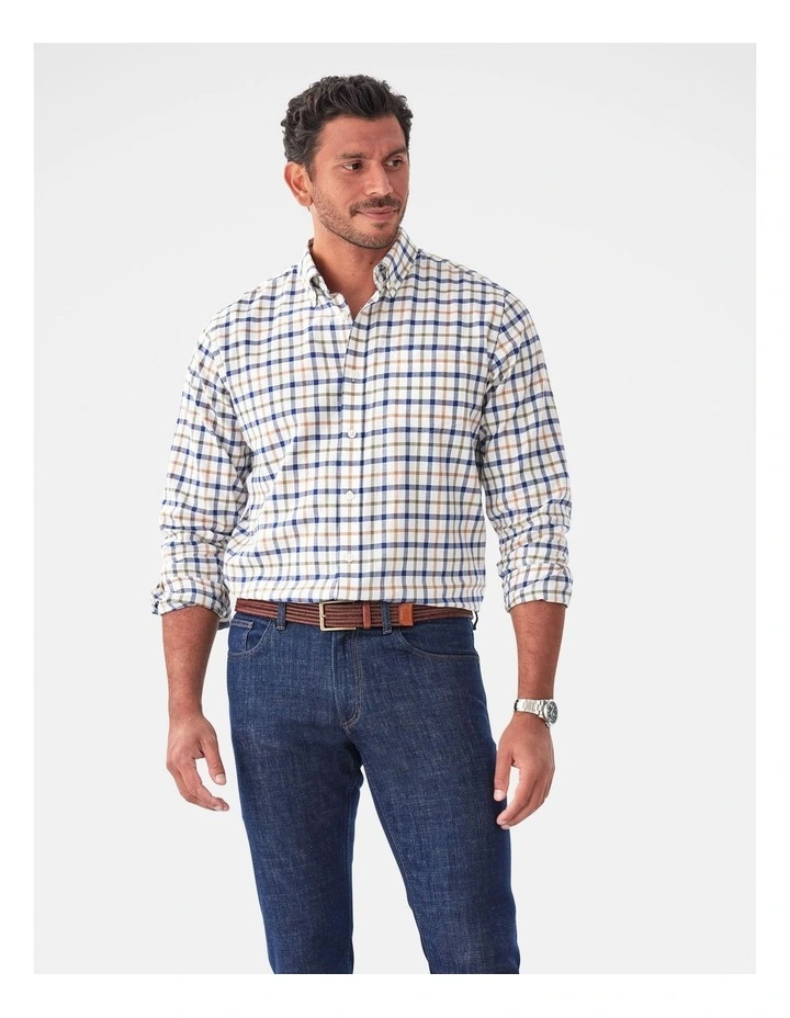 Brushed Twill Check Long Sleeve Shirt Multi Check image 1