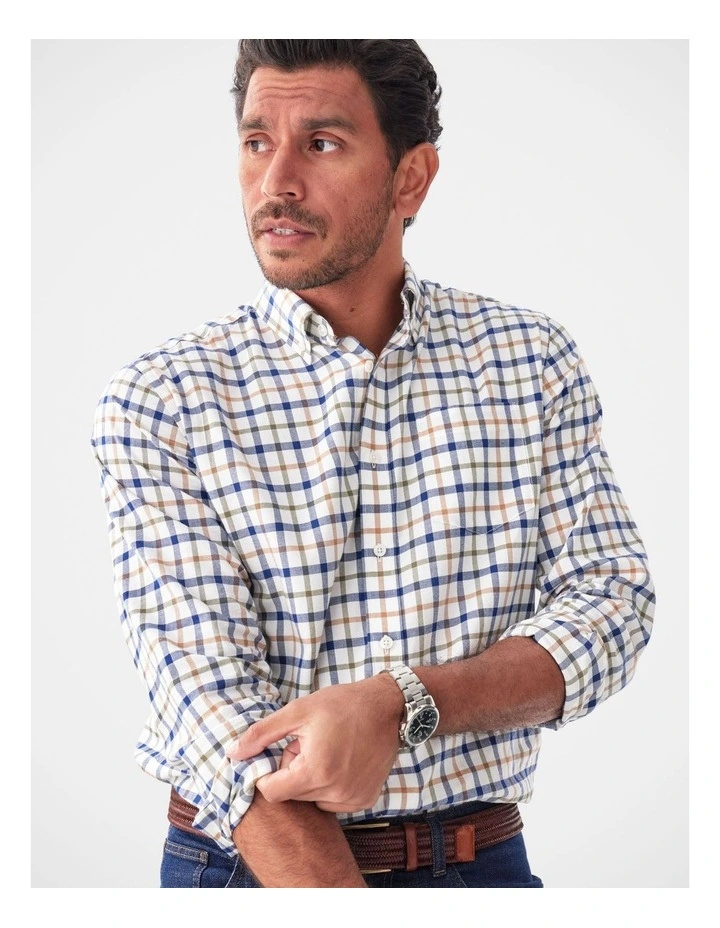 Brushed Twill Check Long Sleeve Shirt Multi Check image 3