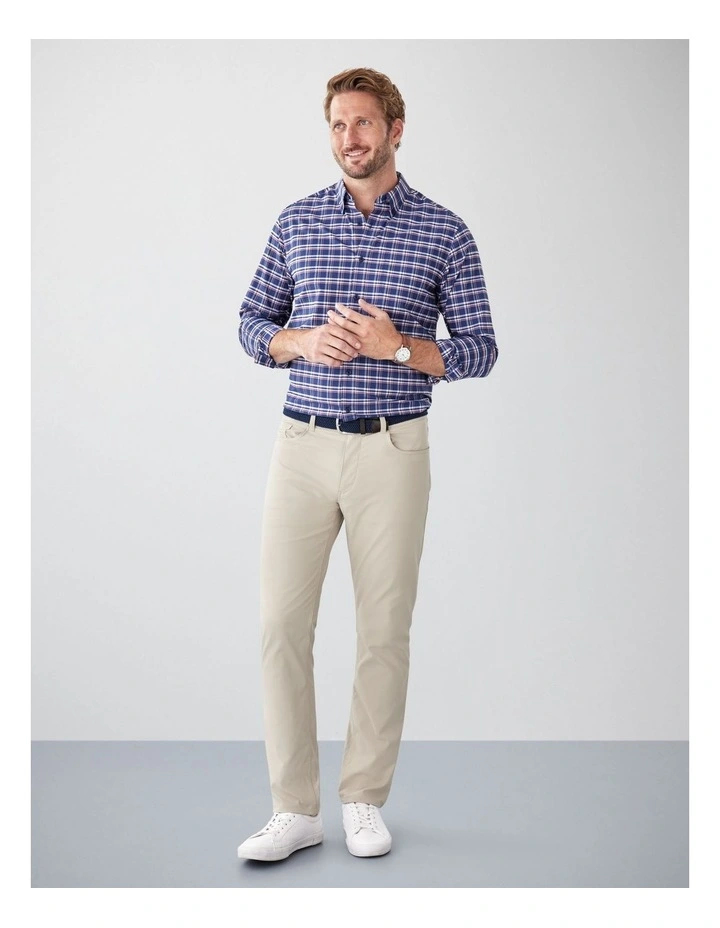 Easy Care Multi Check Long Sleeve Shirt in Navy image 5