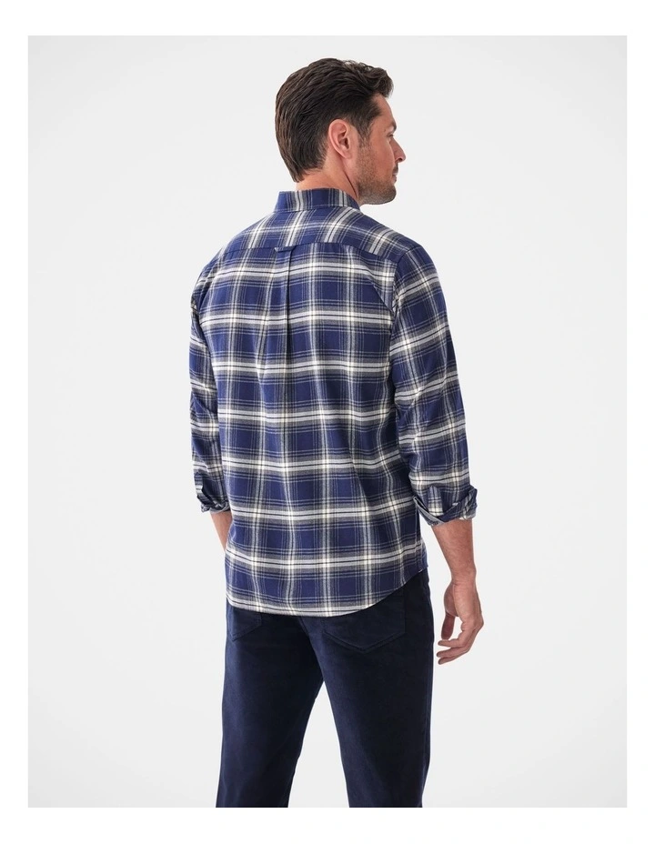 Brushed Twill Check Long Sleeve Shirt Charcoal image 2