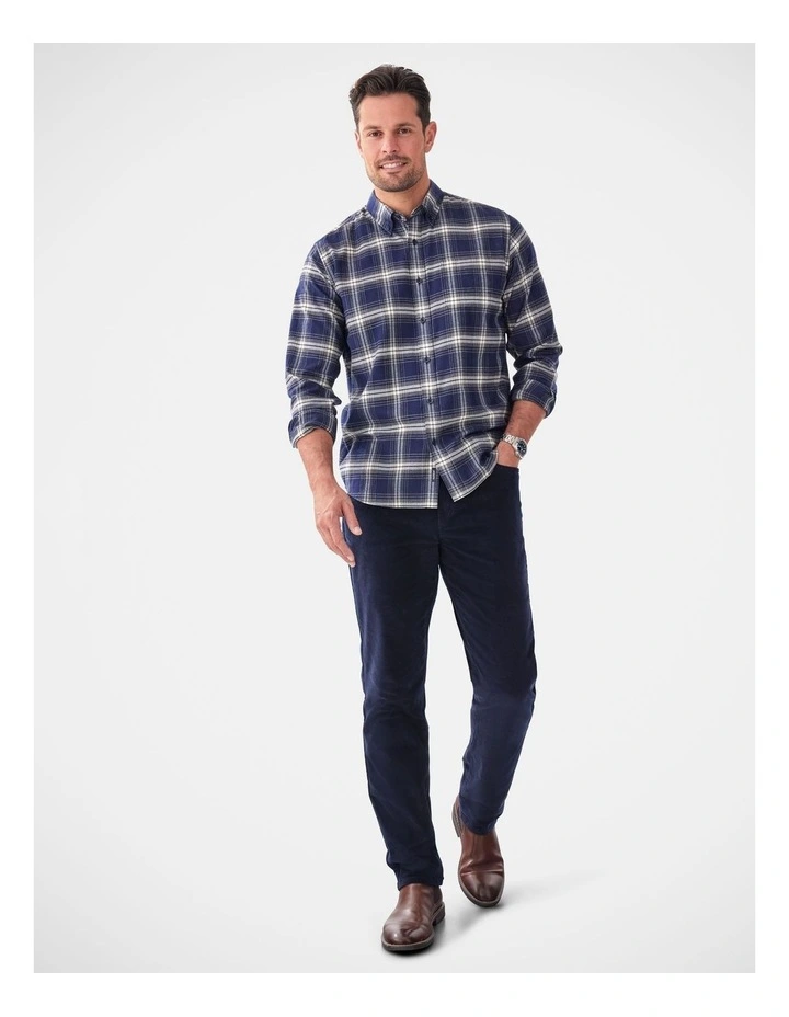 Brushed Twill Check Long Sleeve Shirt Charcoal image 5