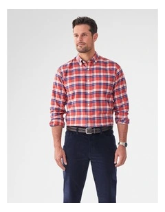 Brushed Twill Check Long Sleeve Shirt Red