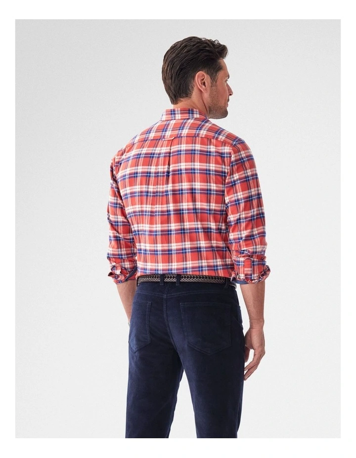 Brushed Twill Check Long Sleeve Shirt Red image 2