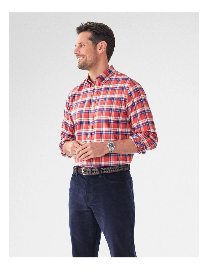 Brushed Twill Check Long Sleeve Shirt Red image 4