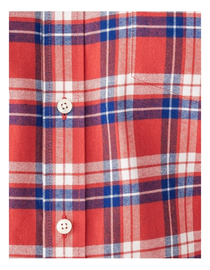 Brushed Twill Check Long Sleeve Shirt Red image 6