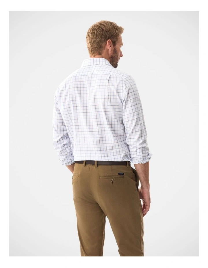 Non-Iron Twill Check Long Sleeve Shirt White image 2