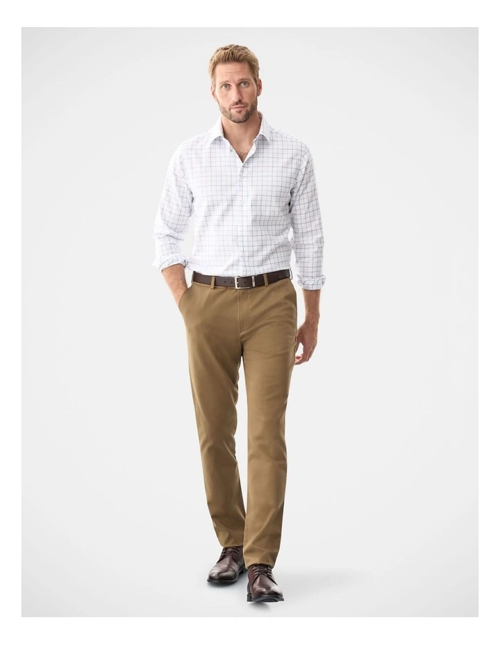 Non-Iron Twill Check Long Sleeve Shirt White image 5