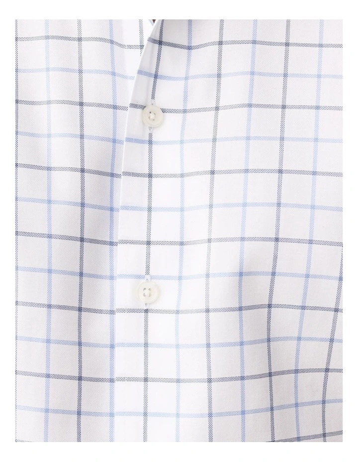 Non-Iron Twill Check Long Sleeve Shirt White image 6