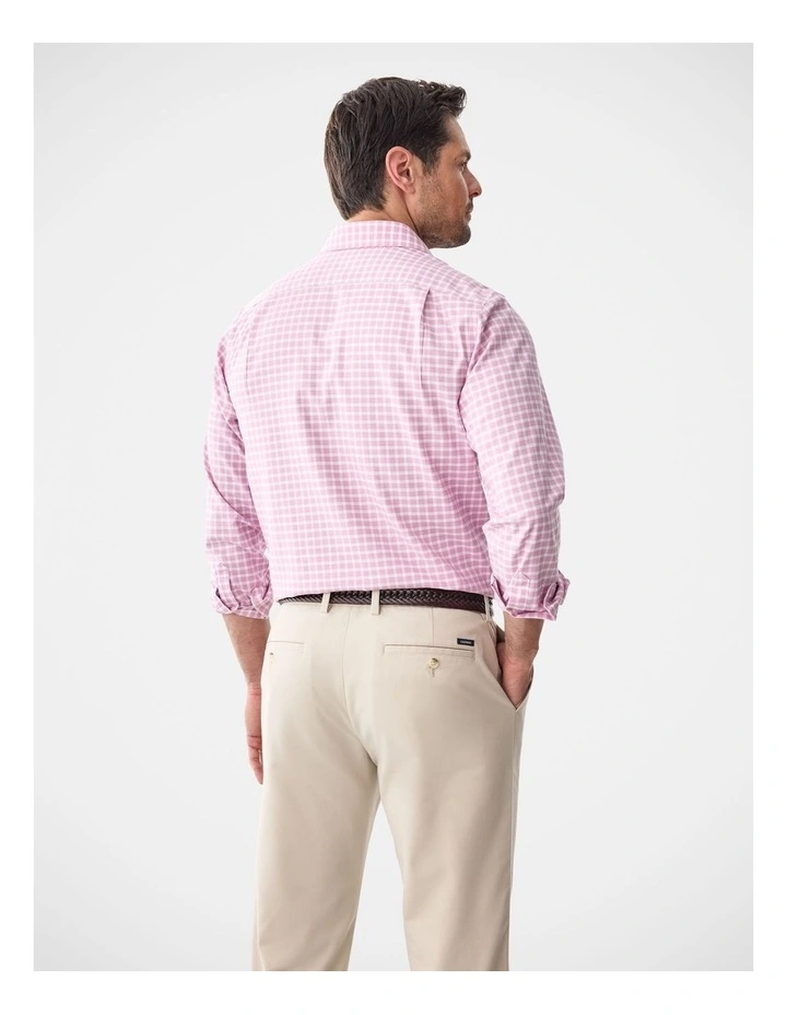 Non-Iron Twill Check Long Sleeve Shirt Berry image 2
