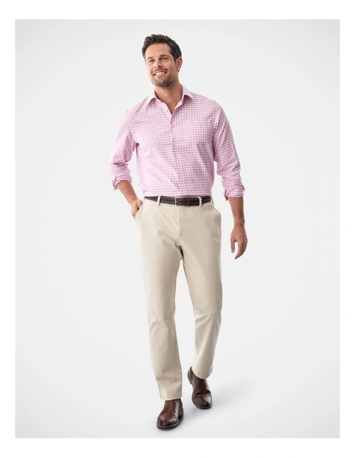 Non-Iron Twill Check Long Sleeve Shirt Berry image 5