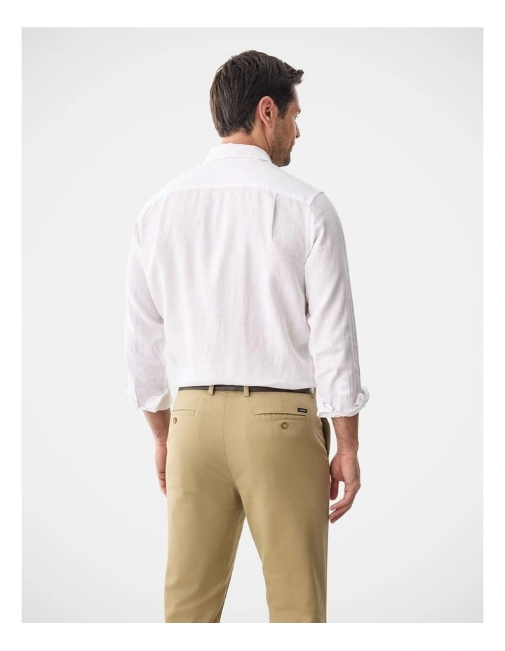 Pure French Linen Long Sleeve Shirt White image 2
