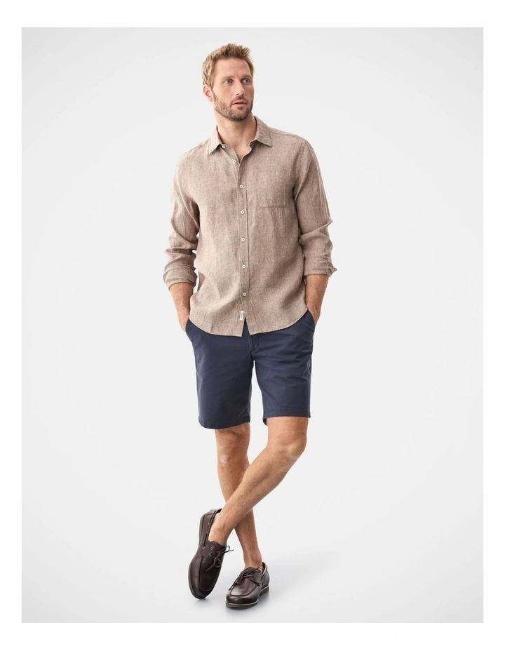Pure French Linen Long Sleeve Shirt Mocha image 4