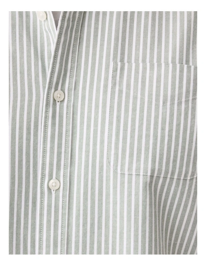 Casual Oxford Stripe Long Sleeve Shirt Fern image 6