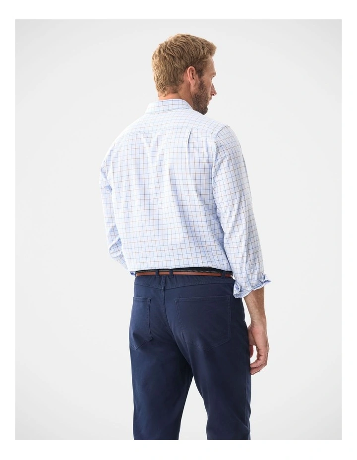 Easy Care Multi Check Long Sleeve Shirt Sky Blue image 2