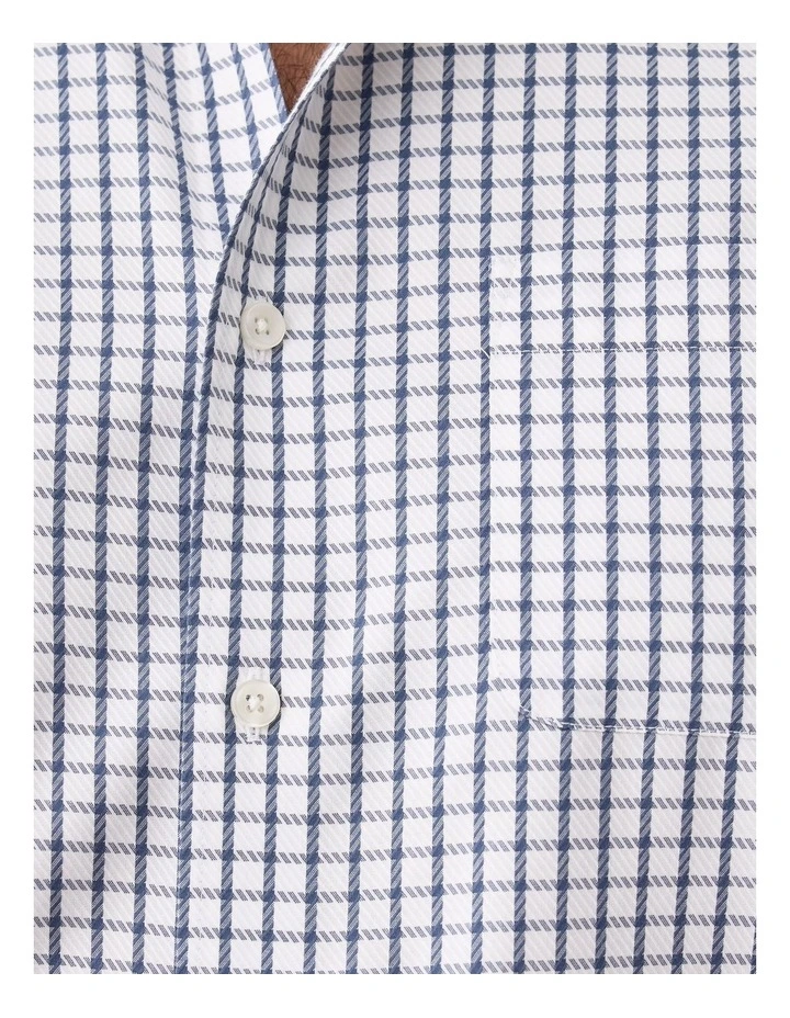 Non-Iron Dobby Check Long Sleeve Shirt Vintage Indigo image 6
