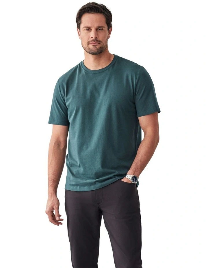 Basic Crew T/Shirt in Dark Green image 1