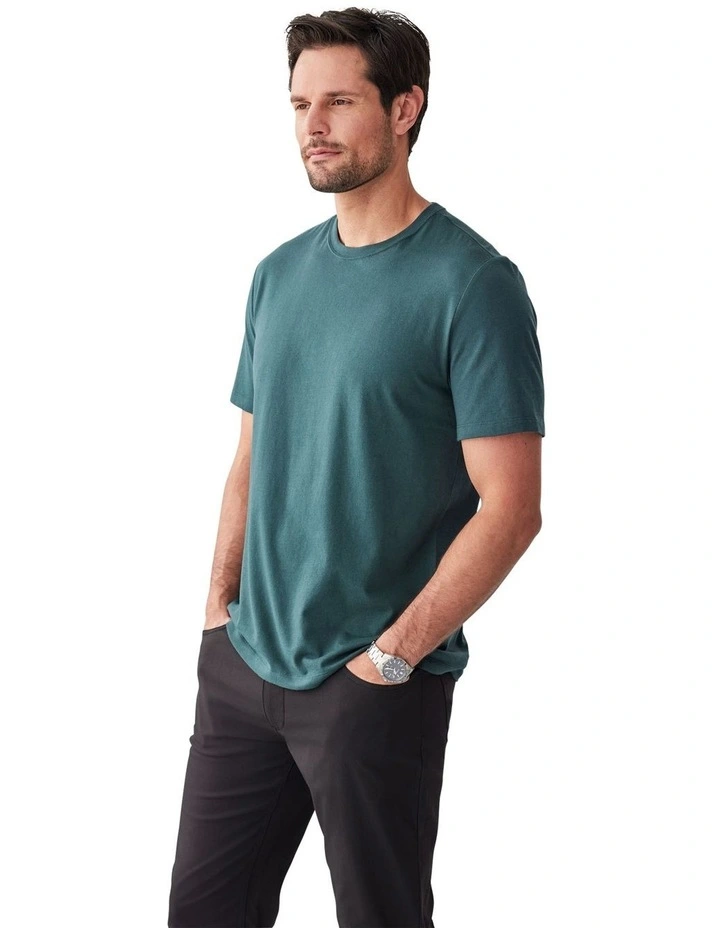 Basic Crew T/Shirt in Dark Green image 4