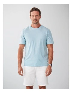 Weekend Stripe Crew T-shirt in Sea Green