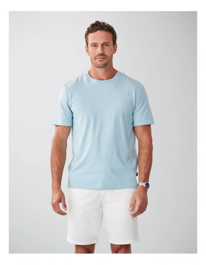 Weekend Stripe Crew T-shirt in Sea Green image 1