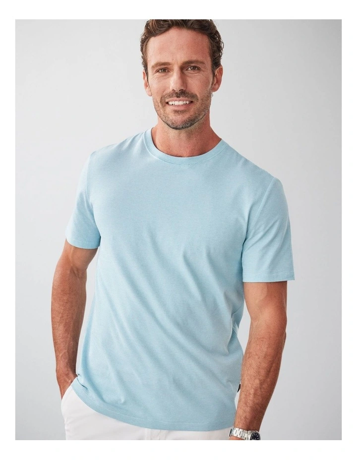 Weekend Stripe Crew T-shirt in Sea Green image 3