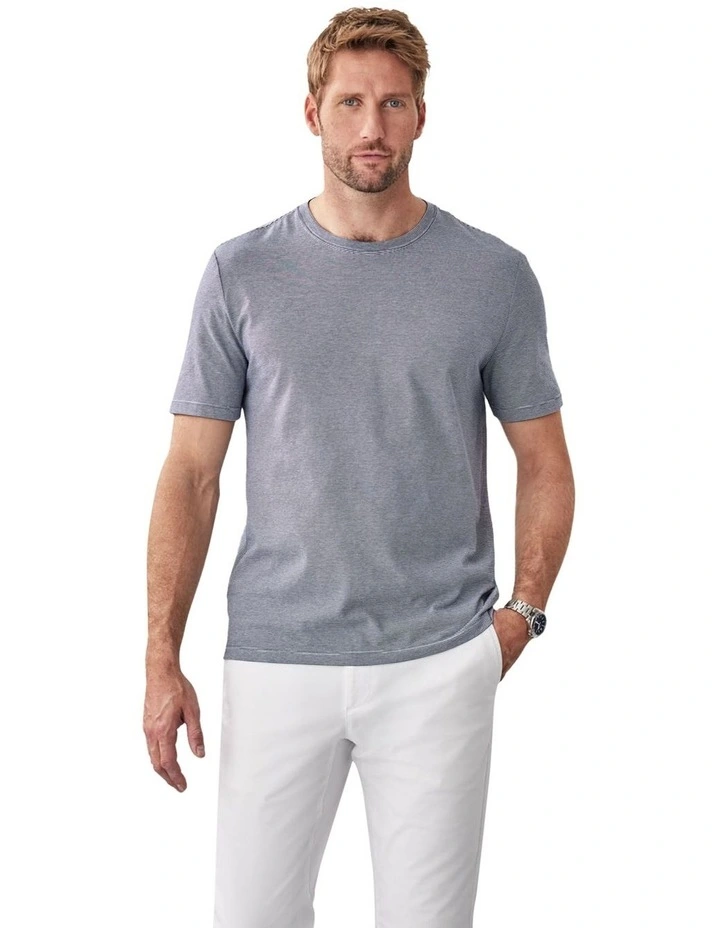 Weekend Stripe Crew T-shirt in Blue image 1