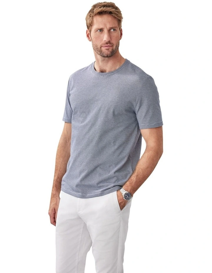 Weekend Stripe Crew T-shirt in Blue image 3