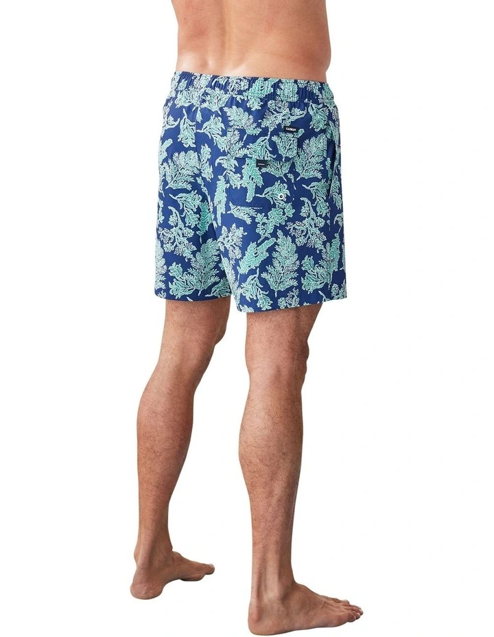 Fern Print Swim Short in Navy image 2
