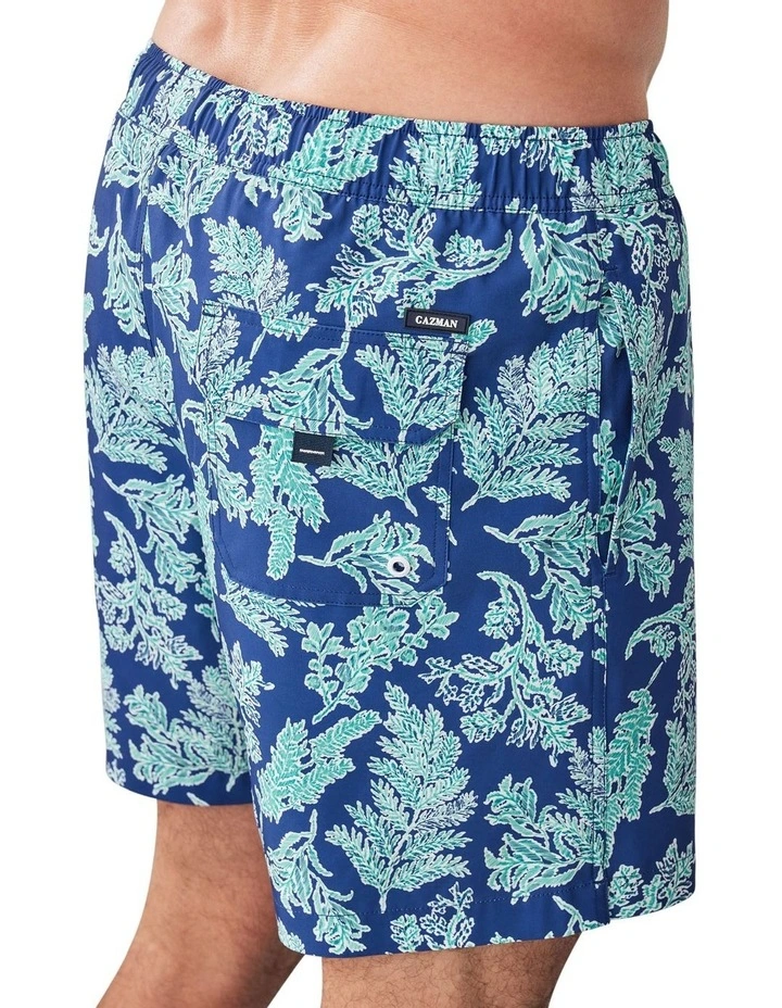 Fern Print Swim Short in Navy image 3