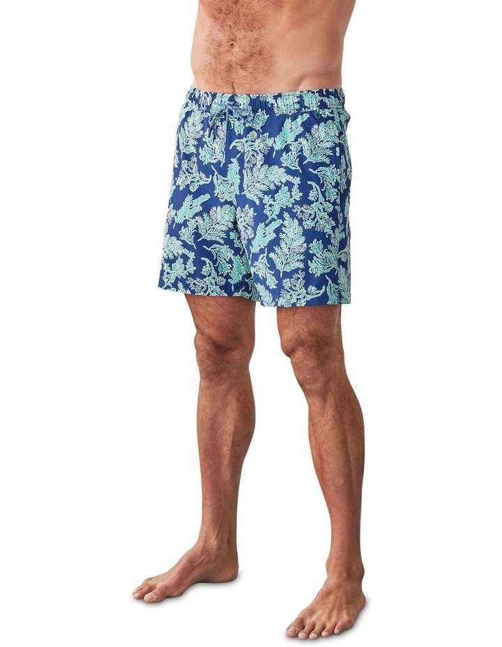 Fern Print Swim Short in Navy image 4
