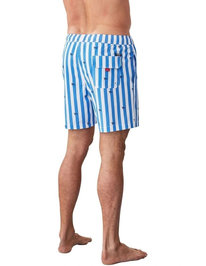 Stripe Flag Swim Short in Blue image 2