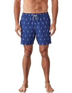 Sailing Boat Swim Short in Navy
